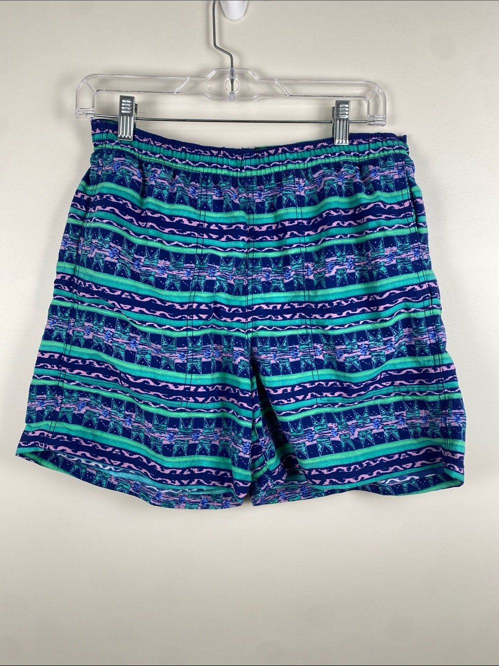 NWT Apline Design Men's 5" Pull On Short Striped Geometric Print Small